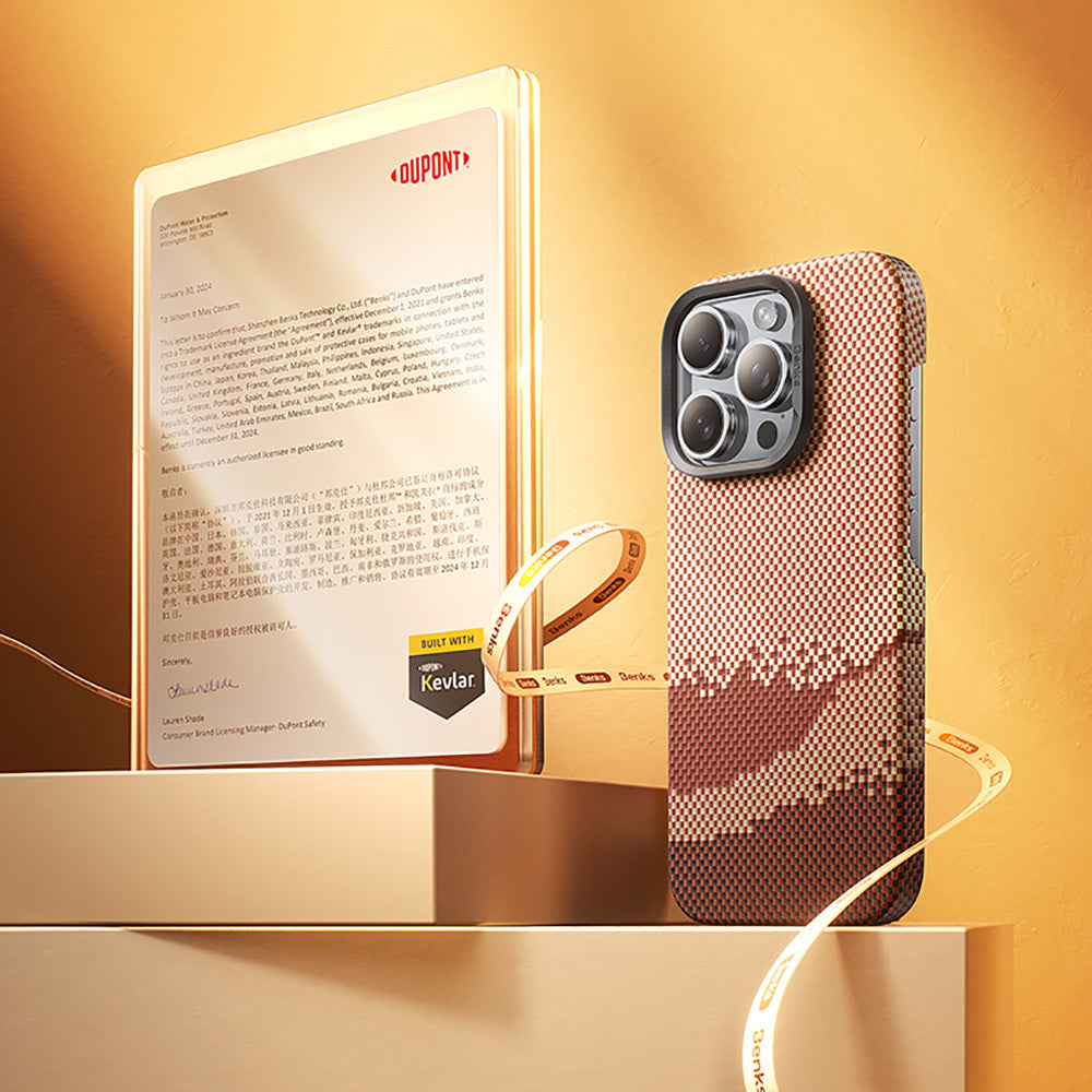 Benks GoldenTide ArmorAir 600D iPhone 16 Pro M-safe Kevlar Kılıf Benks GoldenTide ArmorAir 600D iPhone 16 Pro M-safe Kevlar Kılıf
